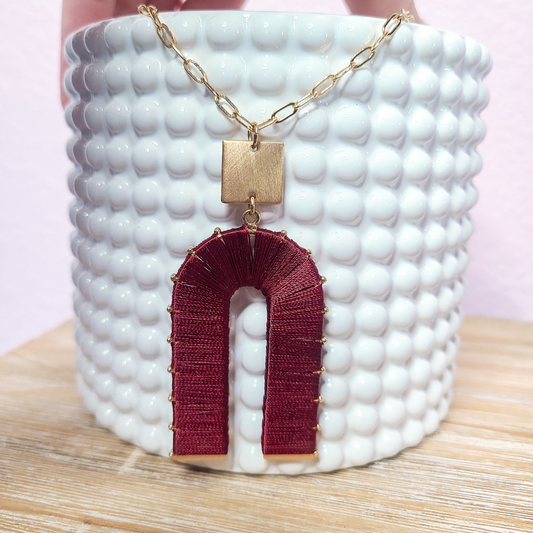 Maroon Rainbow Necklace