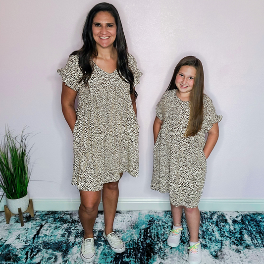 Leopard Taupe Dress Kids